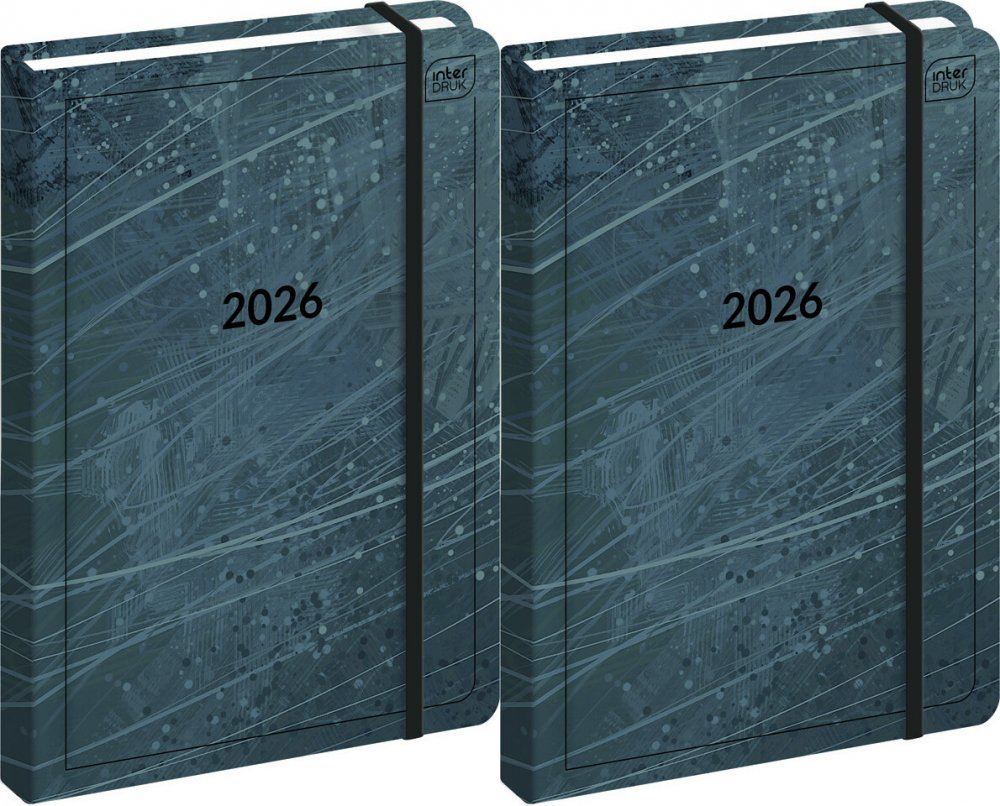 2x Kalendarz książkowy 2026, Interdruk, Mat+UV Stone, A5, tygodniowy, mix kolorów