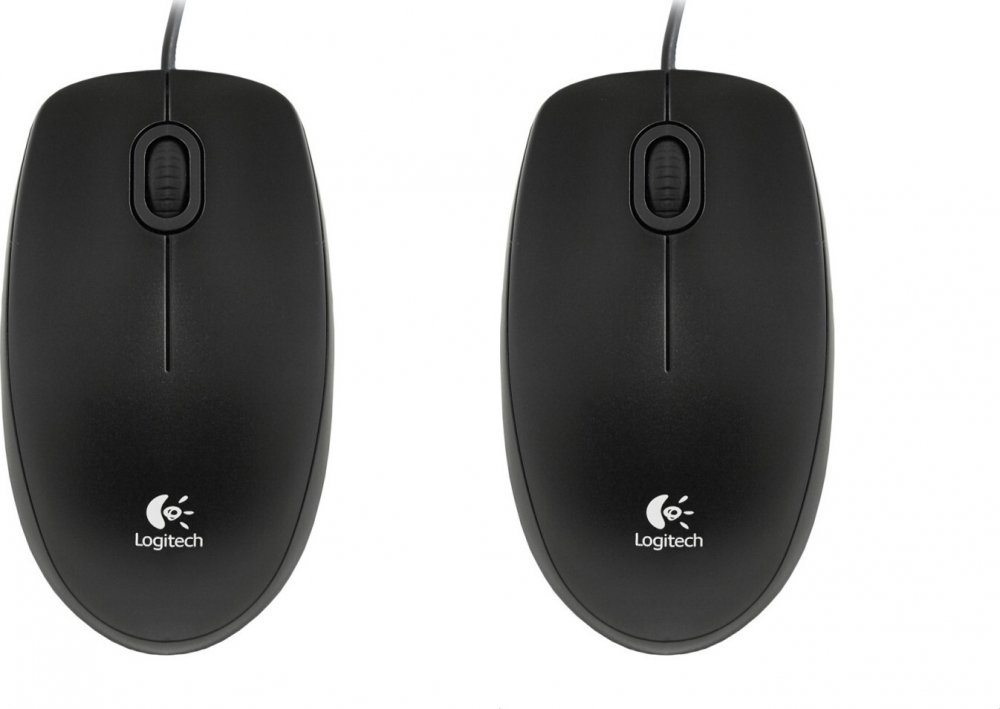 2x Mysz przewodowa Logitech B100, optyczna, czarny