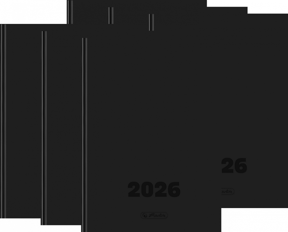 6x Kalendarz książkowy 2026, Herlitz, Szefa, A4, dzienny, czarny