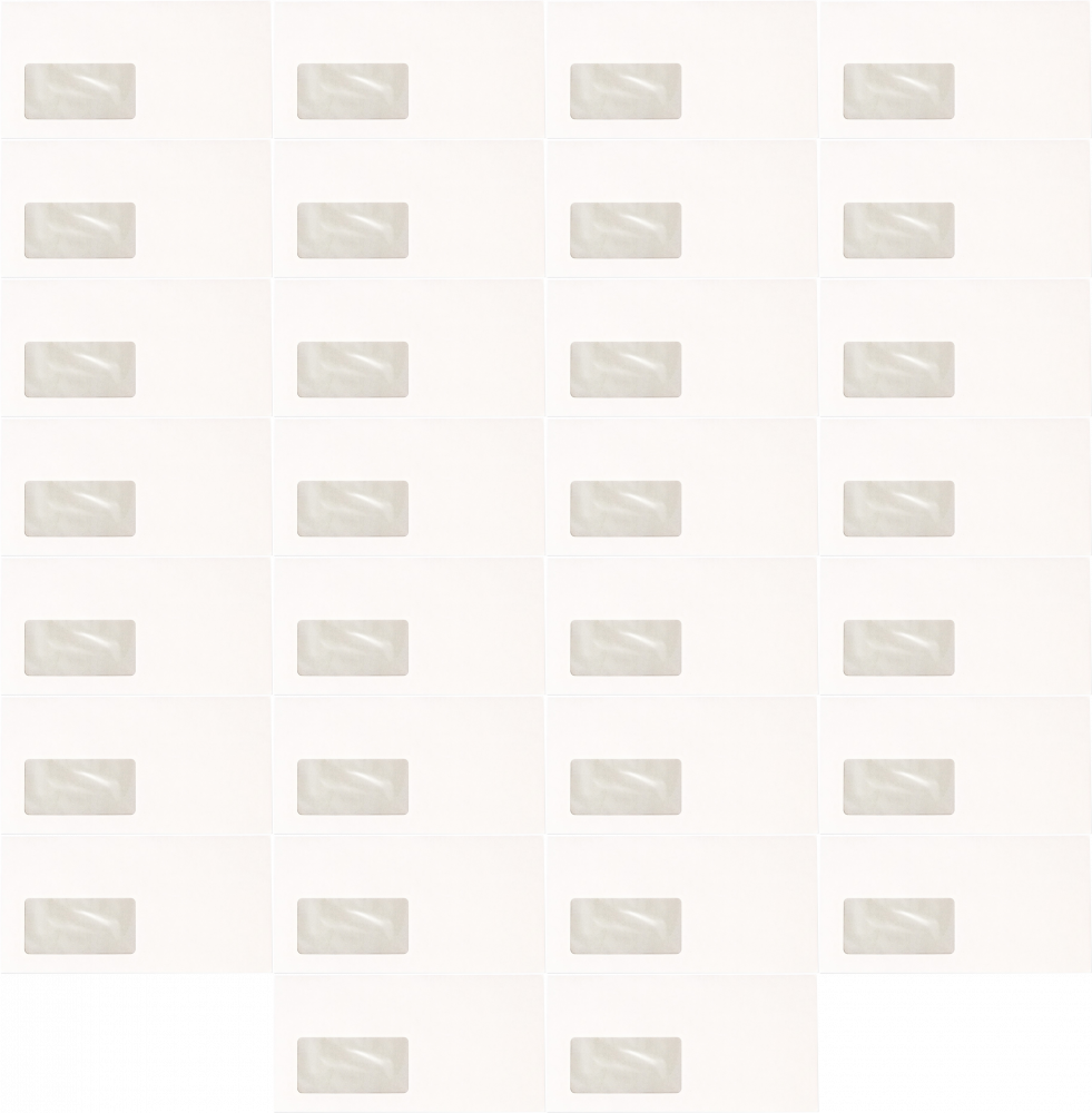 60x Koperta standardowa, NC, DL, samoklejąca SK, okno lewe, 50 sztuk, biały