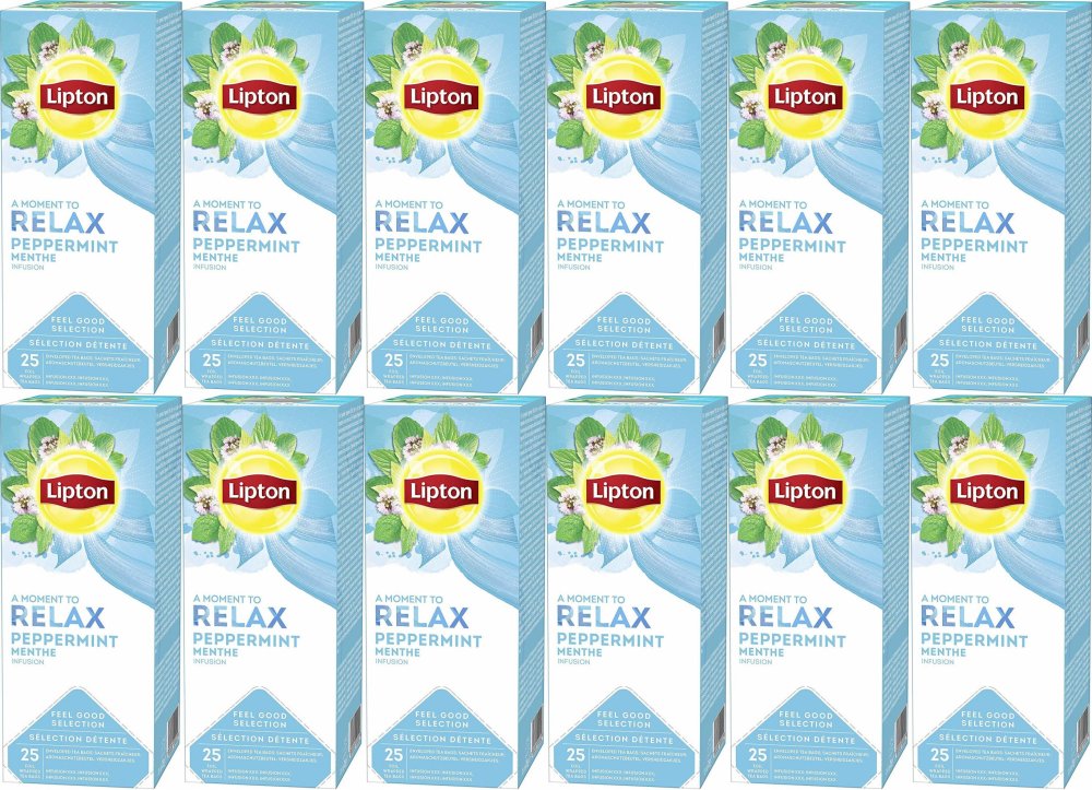 12x Herbata ziołowa w kopertach Lipton Relax, Peppermint (mięta pieprzowa), 25 sztuk