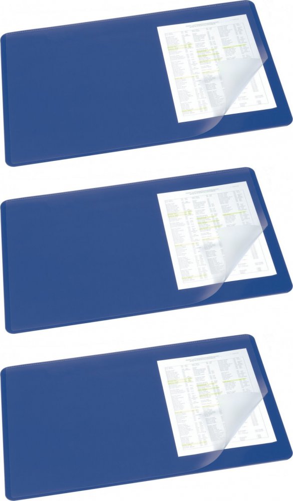 3x Podkład na biurko Durable, antypoślizgowy, 530x400mm, granatowy