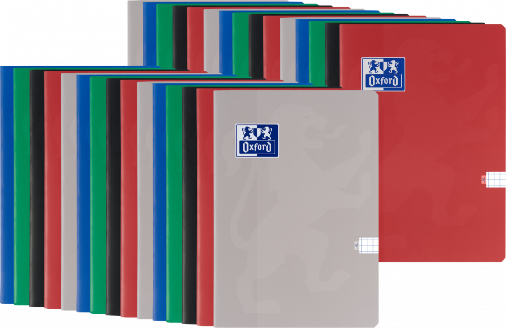 30x Zeszyt w kratkę Oxford Esse, A5, miękka oprawa, 32 kartki, mix kolorów