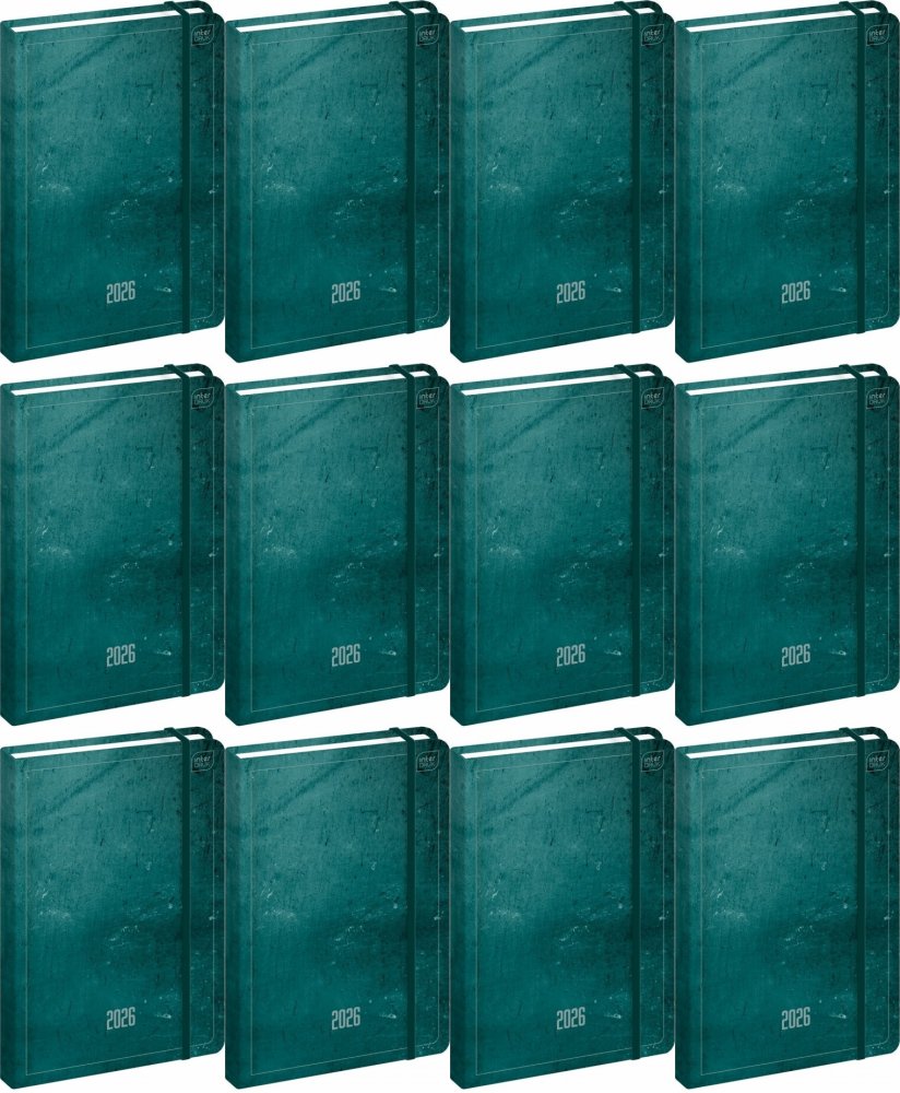 12x Kalendarz książkowy 2026, Interdruk, Mat+UV Azure, A5, tygodniowy
