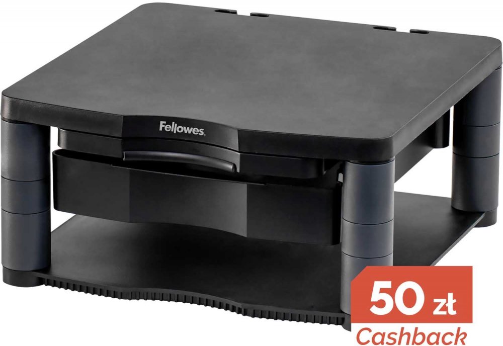 Podstawa pod monitor z szufladą i podkładką na dokumenty (copyholderem) Fellowes, 166x338x340 mm, grafitowy