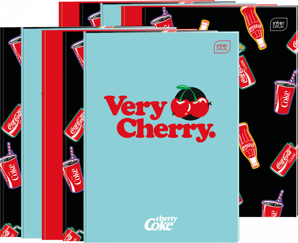 10x Zeszyt A4 Interdruk Coca Cola, w kratkę, 32 kartki, mix wzorów