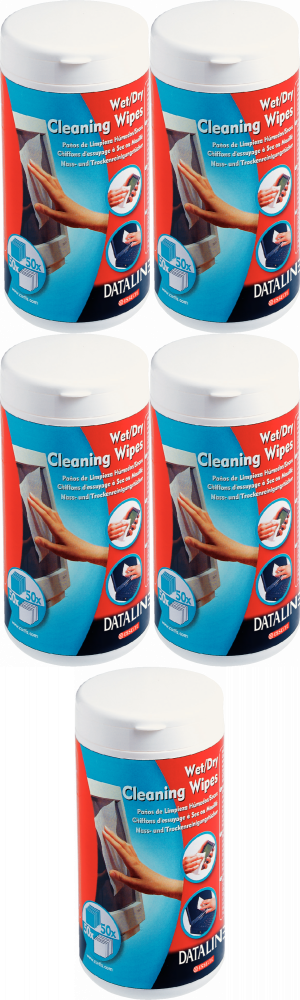 5x Chusteczki do czyszczenia ekranów Dataline, 100 sztuk
