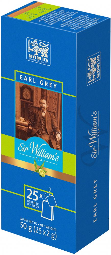 Herbata Earl Grey w torebkach Sir William's London, 25 sztuk x 2g