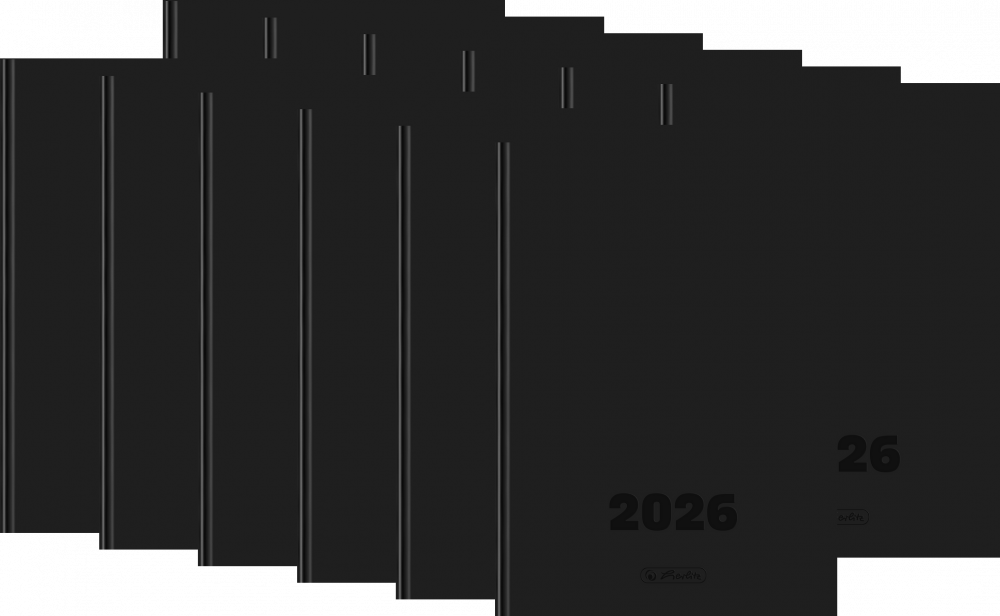 12x Kalendarz książkowy 2026, Herlitz, Szefa, A4, dzienny, czarny