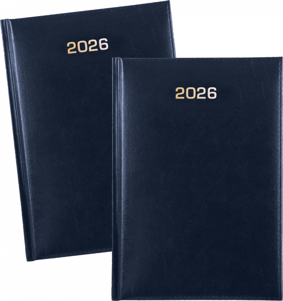 2x Kalendarz książkowy 2026, Udziałowiec, A5, tygodniowy, granatowy