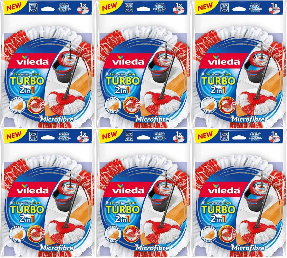 6x Mop obrotowy Vileda Easy Wring&Clean Turbo 2w1- końcówka
