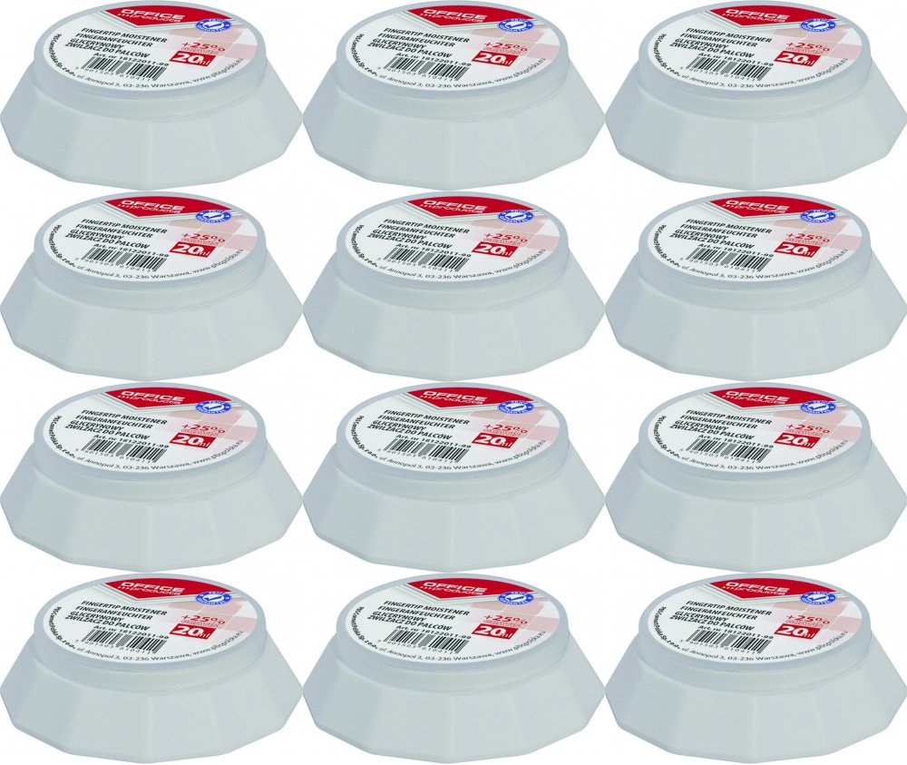 12x Nawilżacz do palców Office Products, eukaliptus, 20ml + 25% gratis