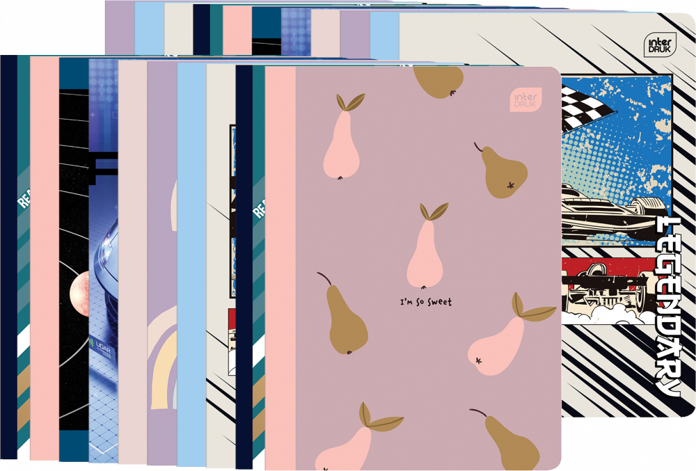 20x Zeszyt w kolorową kratkę Interdruk, A5, 32 kartki, mix wzorów