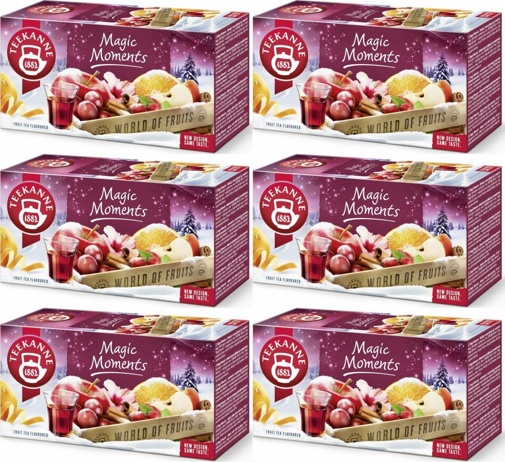 6x Herbata owocowa w torebkach Teekanne Magic Moments, 20 sztuk x 2.5g