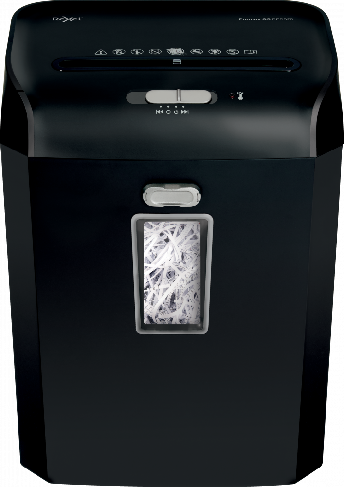 Niszczarka Rexel ProMax QS RES823, pasek 6mm, 8 kartek, P-2 DIN, czarny