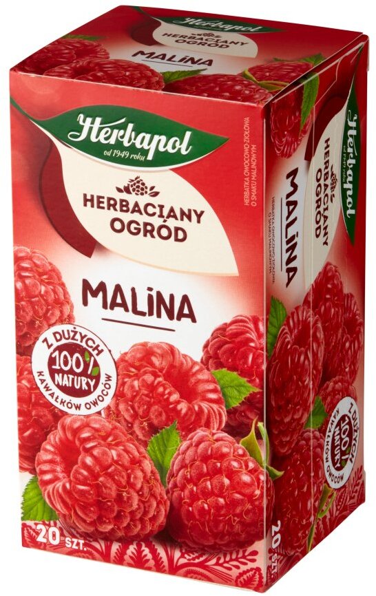 Herbata owocowa w torebkach Herbapol Herbaciany Ogród, malina, 20 sztuk x 3g