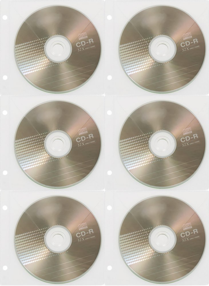 6x Koszulka z oknem na CD/DVD Biurfol, 10 sztuk, przezroczysty