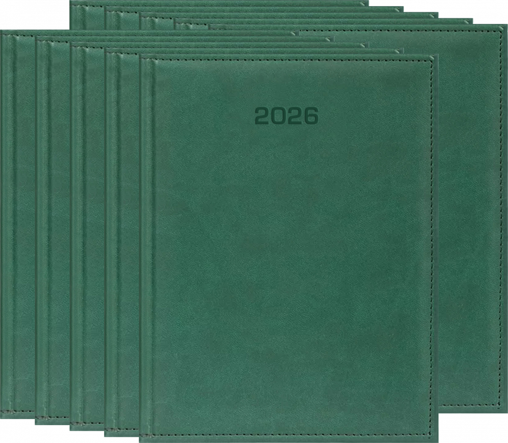 10x Kalendarz książkowy 2026, Udziałowiec, Vivella, A5, dzienny, zielony