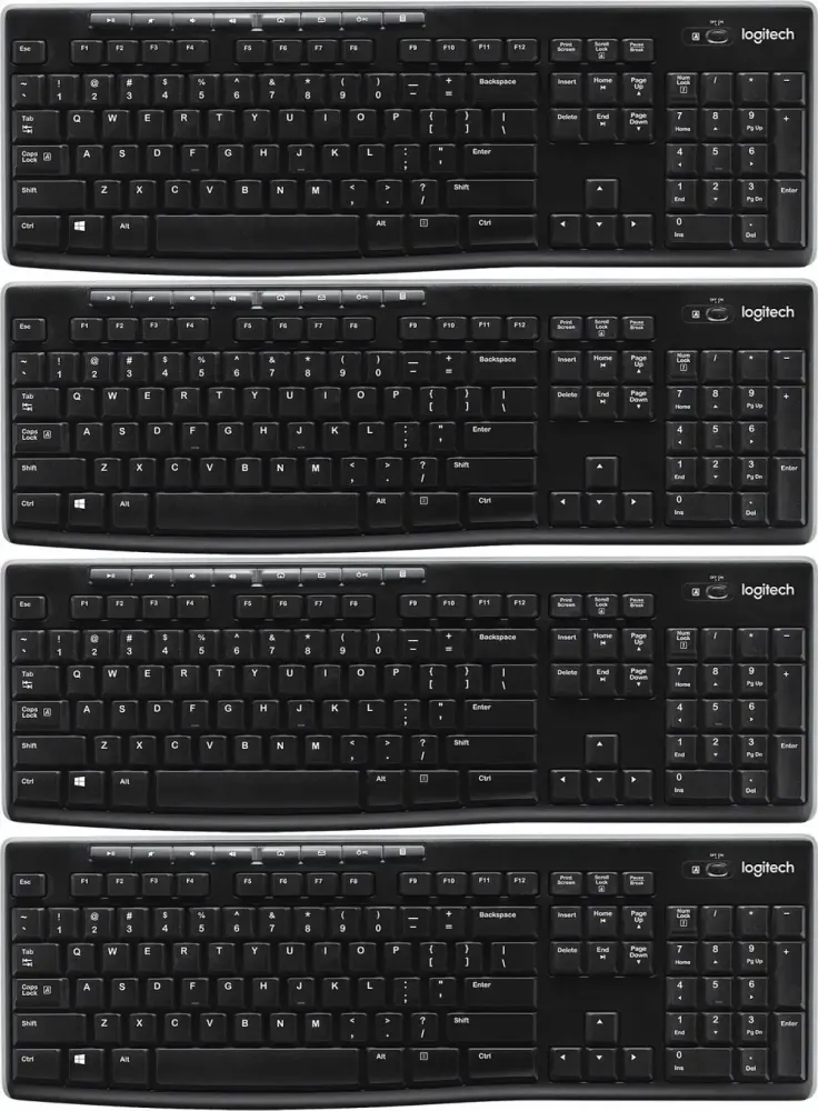 4x Klawiatura bezprzewodowa Logitech K270, czarny