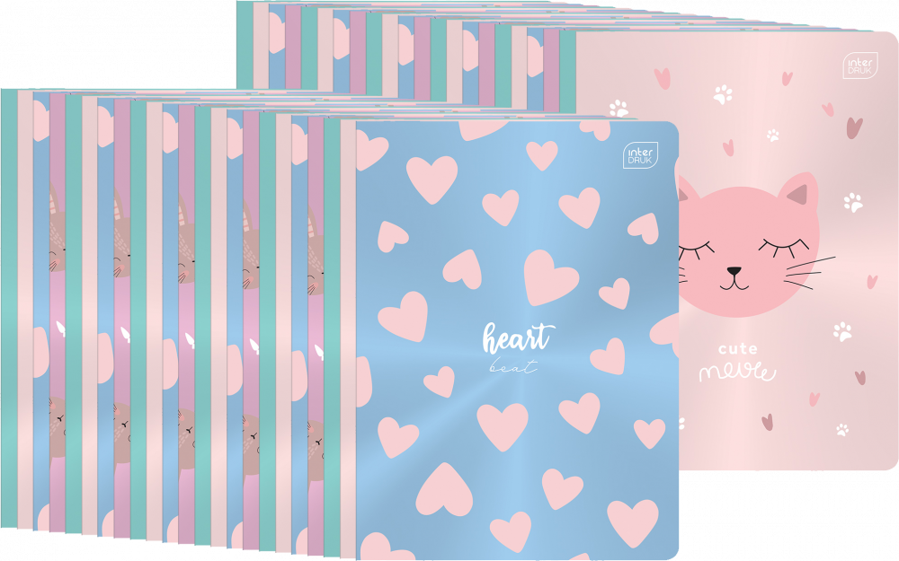 320x Zeszyt w kratkę Interdruk Metallic, A5, 16 kartek, mix wzorów