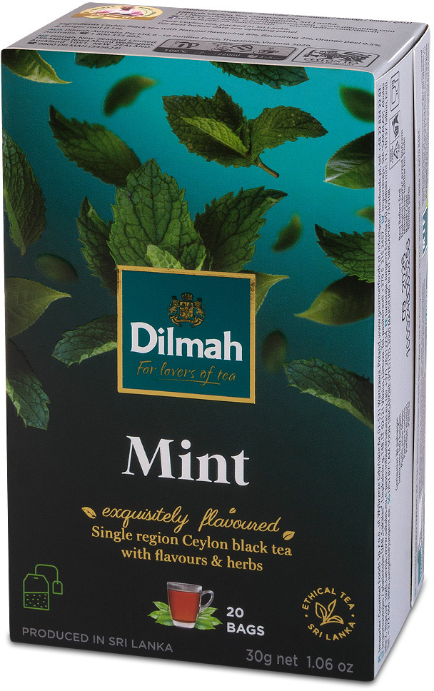 Herbata czarna aromatyzowana w torebkach Dilmah Mint, mięta, 20 sztuk x 1.5g