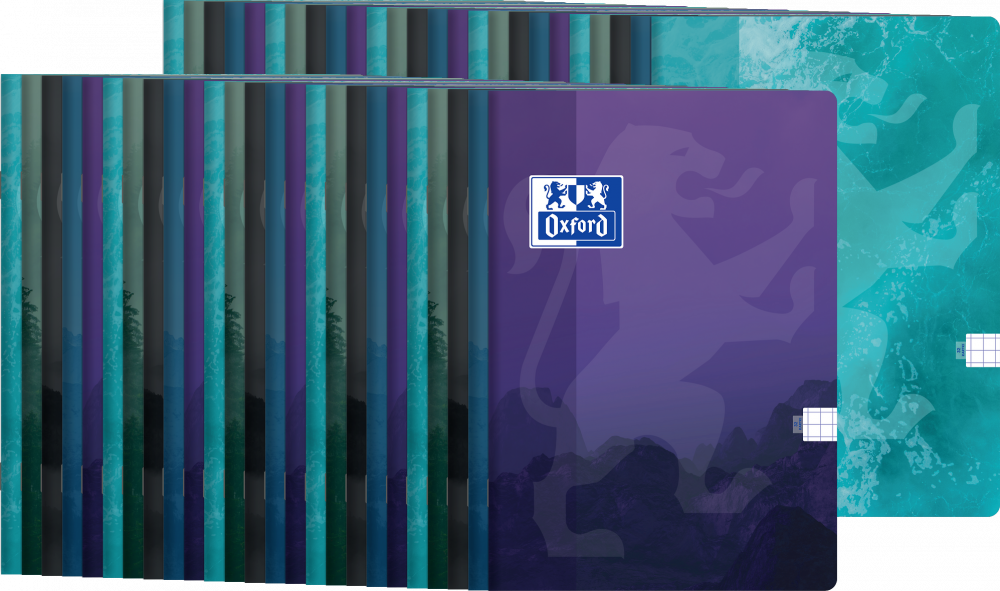 50x Zeszyt w kratkę Oxford Teen, A5, miękka oprawa, 32 kartki, mix wzorów