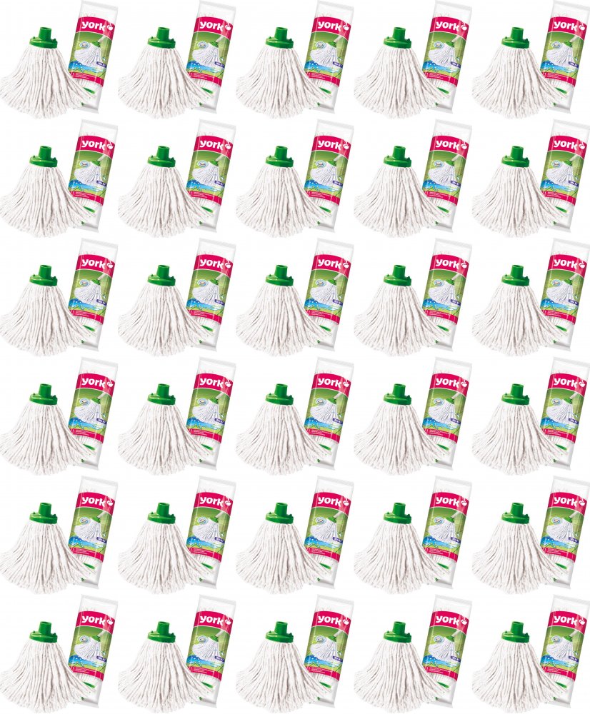 36x Mop bawełniany York Maxi- końcówka, 140g, biały