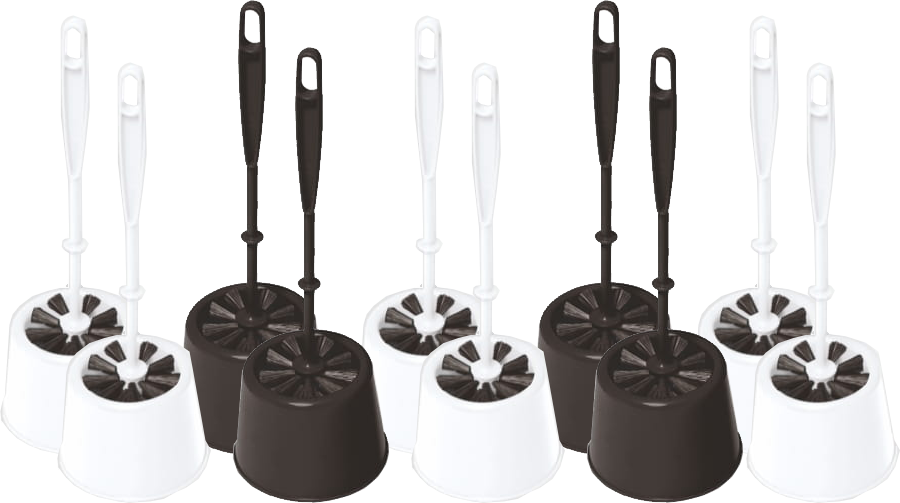 10x Szczotka do toalety York, z podstawką, mix kolorów