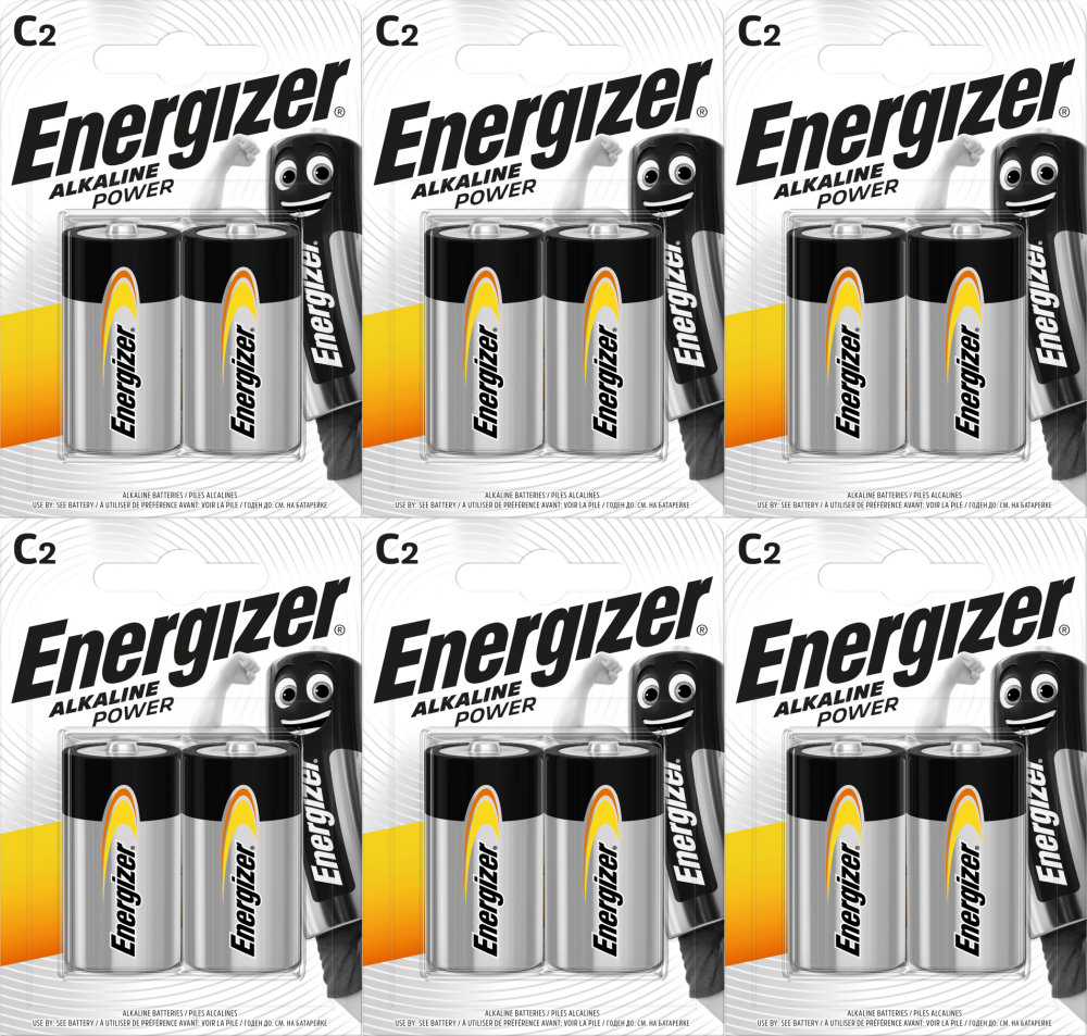 6x Bateria alkaliczna Energizer, C, 1.5V, LR14, 2 sztuki