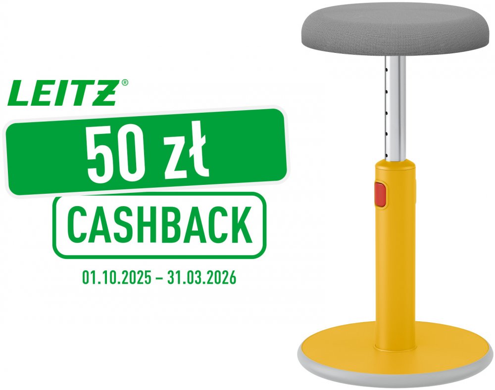 Stołek ergonomiczny Leitz Ergo Cosy, żółty