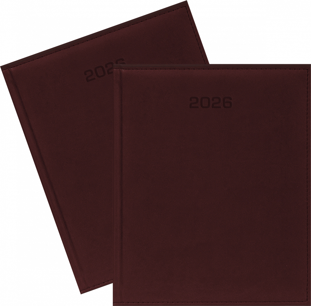 2x Kalendarz książkowy 2026, Udziałowiec, Vivella, A4, tygodniowy, bordowy D
