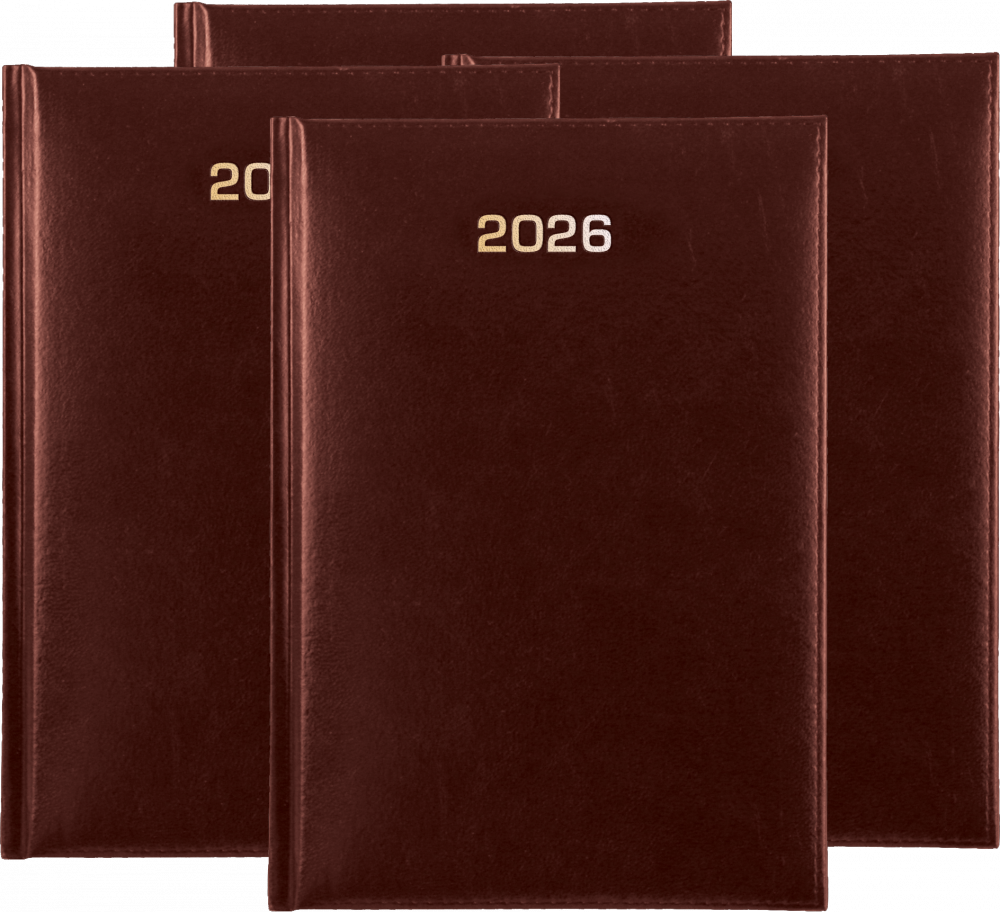 4x Kalendarz książkowy 2026, Udziałowiec, A5, tygodniowy, bordo