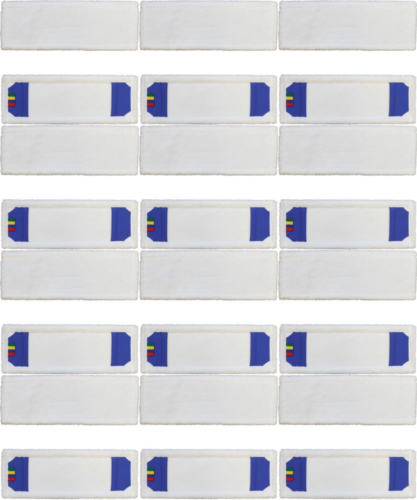 12x Mop płaski z mikrofazy Merida, 40cm, z kieszeniami, do stelaża, biały- końcówka