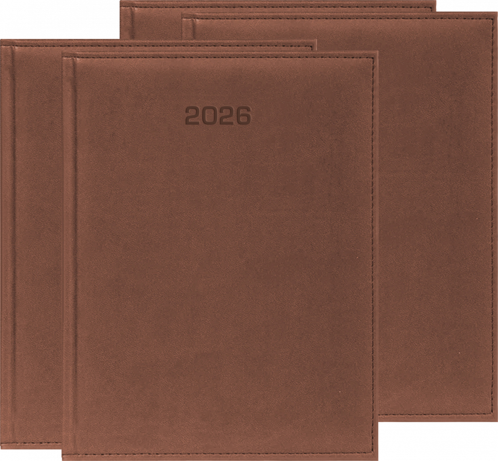 4x Kalendarz książkowy 2026, Udziałowiec, Vivella, A5, dzienny, brązowy