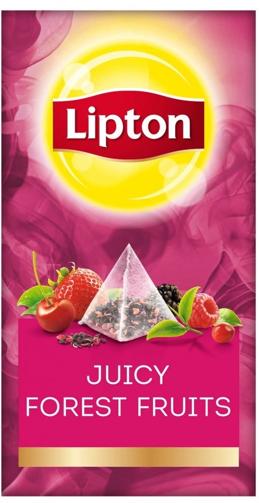 Herbata owocowa w piramidkach w kopertach Lipton, owoce leśne, 25 sztuk x 1.7g