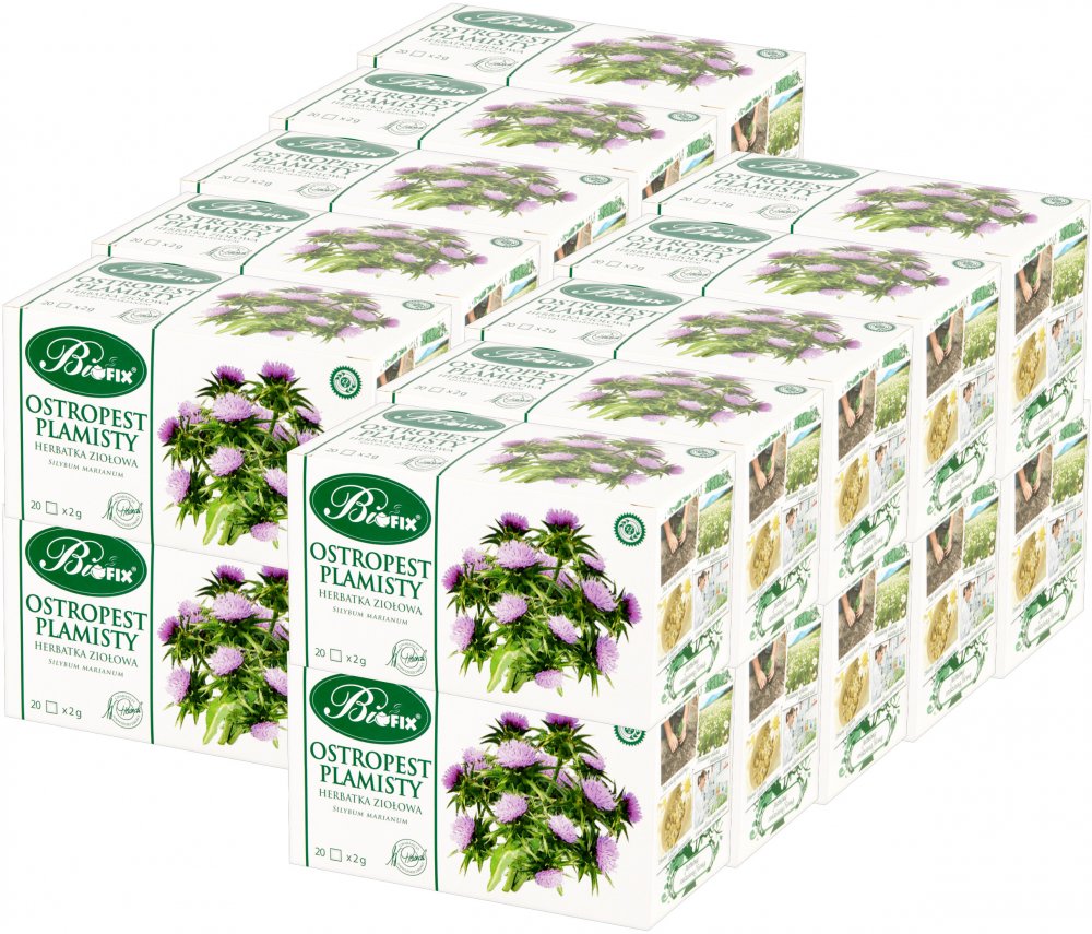 20x Herbata ziołowa w torebkach BiFix, ostropest plamisty, 20 sztuk x 2g