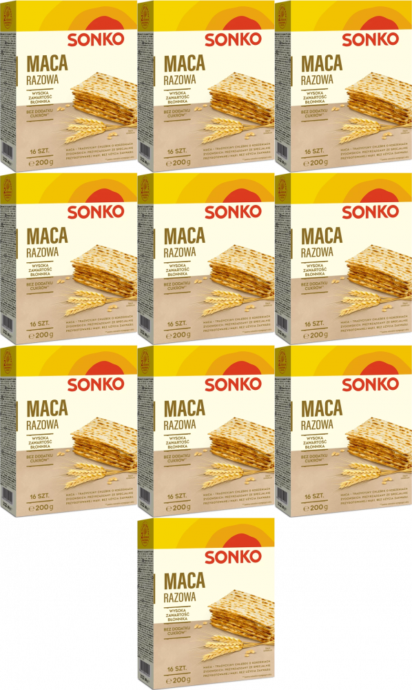 10x Maca razowa Sonko, 16 sztuk, 200g