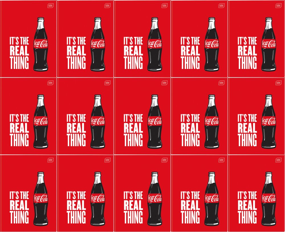 15x Zeszyt A4 Interdruk Coca Cola, w kratkę, 32 kartki, mix wzorów