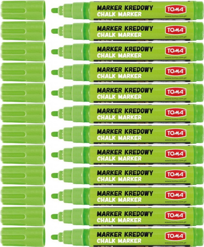12x Marker kredowy Toma TO-292, okrągła, 4.5mm, zielony