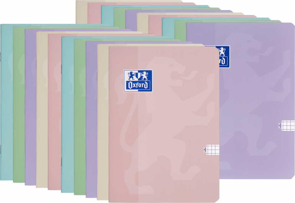20x Zeszyt w kratkę Oxford Touch Pastel, A5, miękka oprawa, 16 kartek, mix kolorów pastelowych