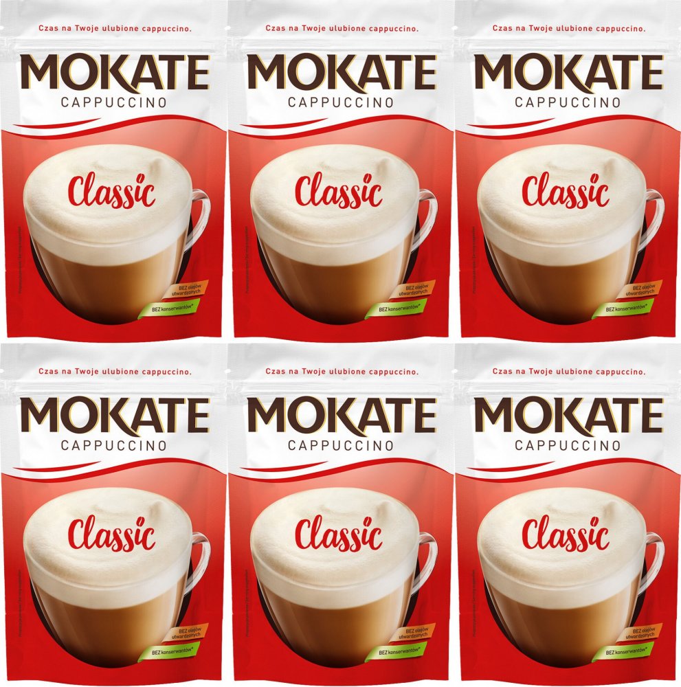 6x Kawa rozpuszczalna Mokate Cappuccino, Classic, 110g