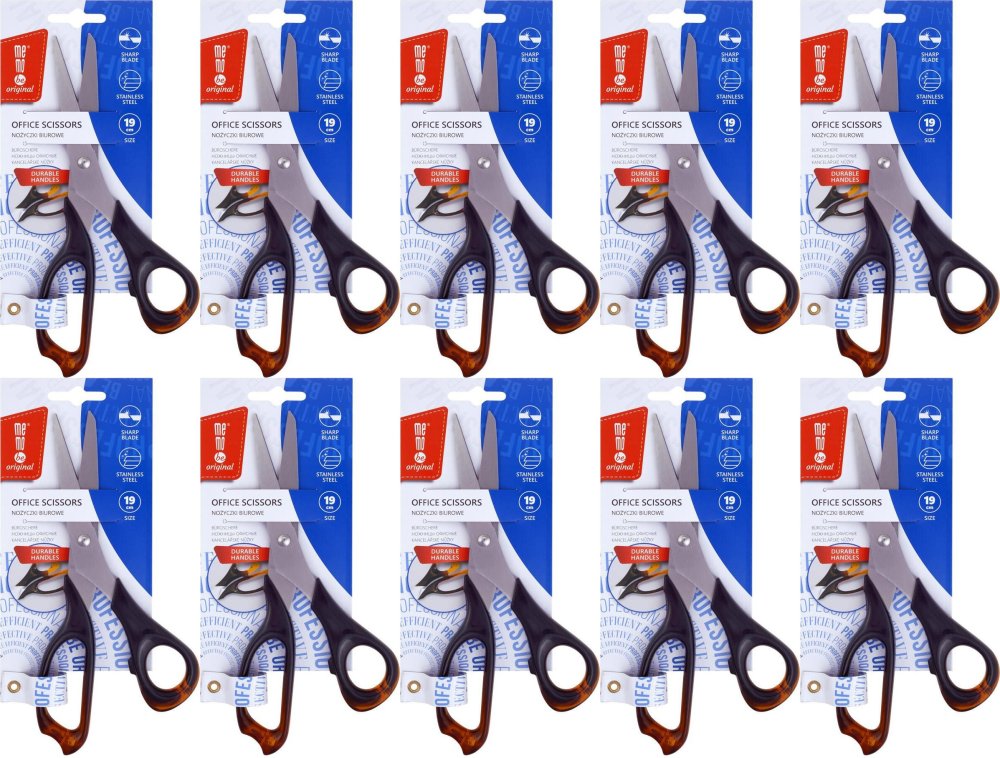 10x Nożyczki biurowe MemoBe, 19cm, bursztynowy