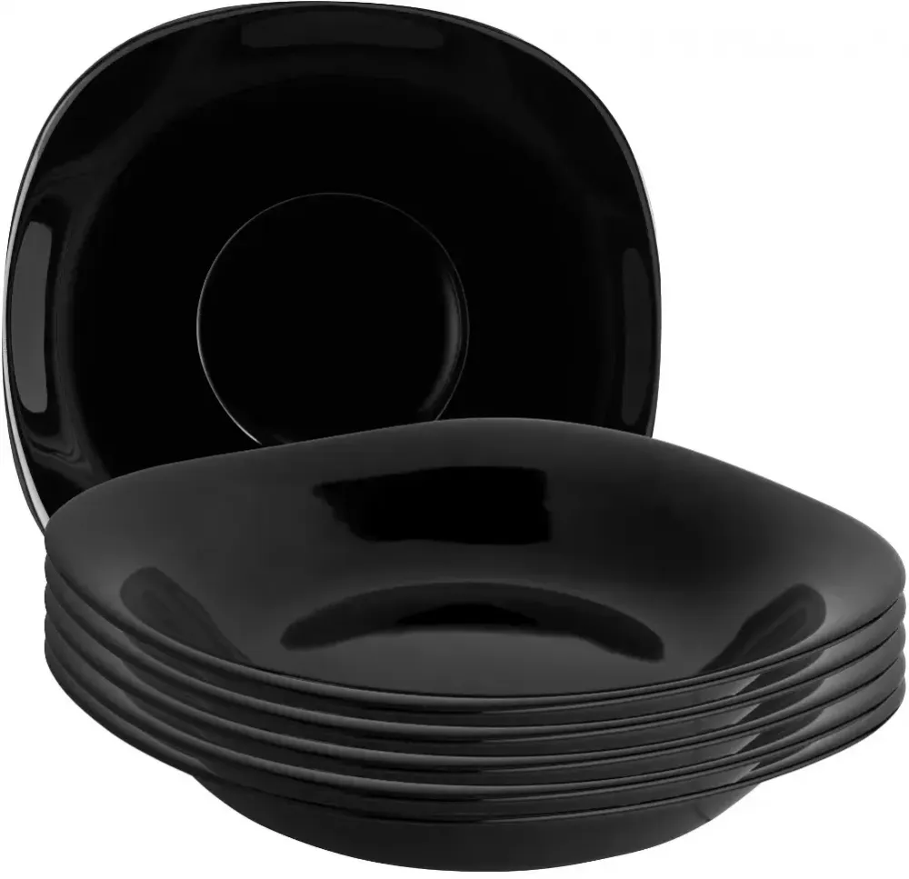 Talerz głęboki Altom Design Black Harmony, 22.5cm, 6 sztuk, czarny