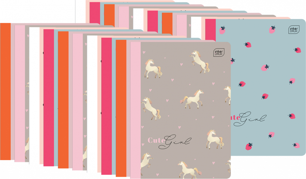 20x Zeszyt w kratkę Interdruk UV Girls, A5, 32 kartki, mix wzorów
