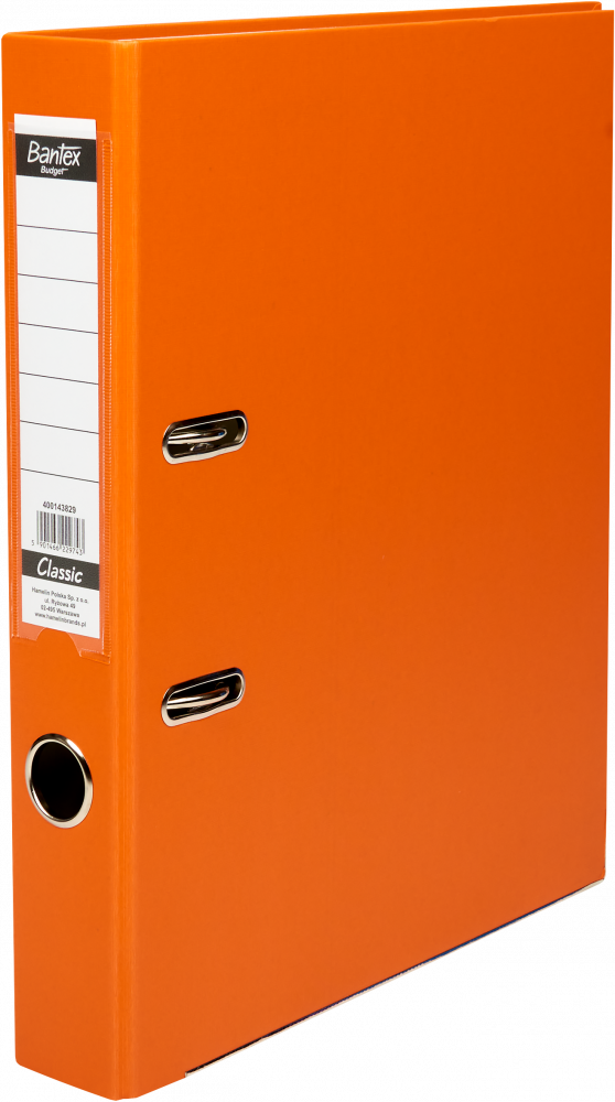 Segregator A4 Bantex Budget Classic, 50mm, do 350 kartek, pomarańczowy