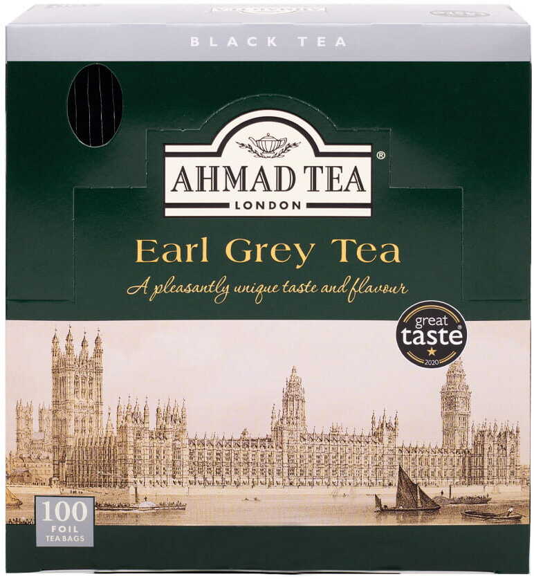 Herbata Earl Grey czarna w kopertach Ahmad Tea, 100 szt x 2g
