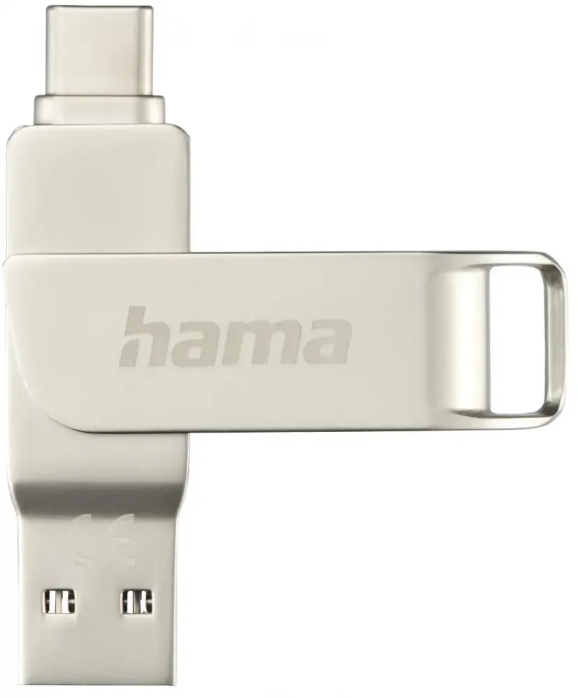 Pendrive Hama C-Rotate Pro, 256GB, obracany, USB 3.0, srebrny