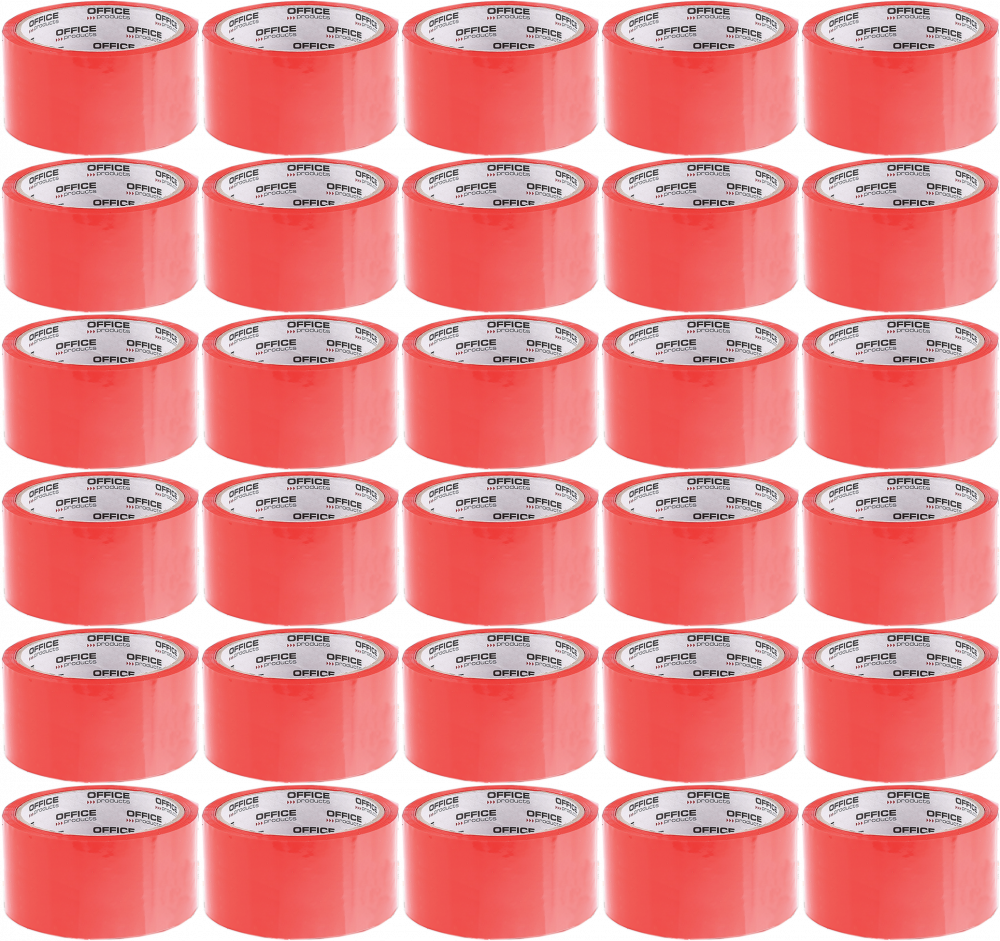 48x Taśma pakowa Office Products, akryl, 48mmx50yd, czerwony
