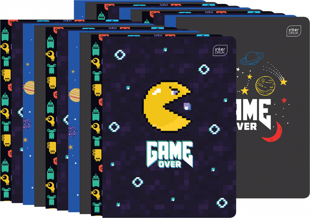 20x Zeszyt w wąskie linie Interdruk UV Boys, A5, 16 kartek, mix wzorów