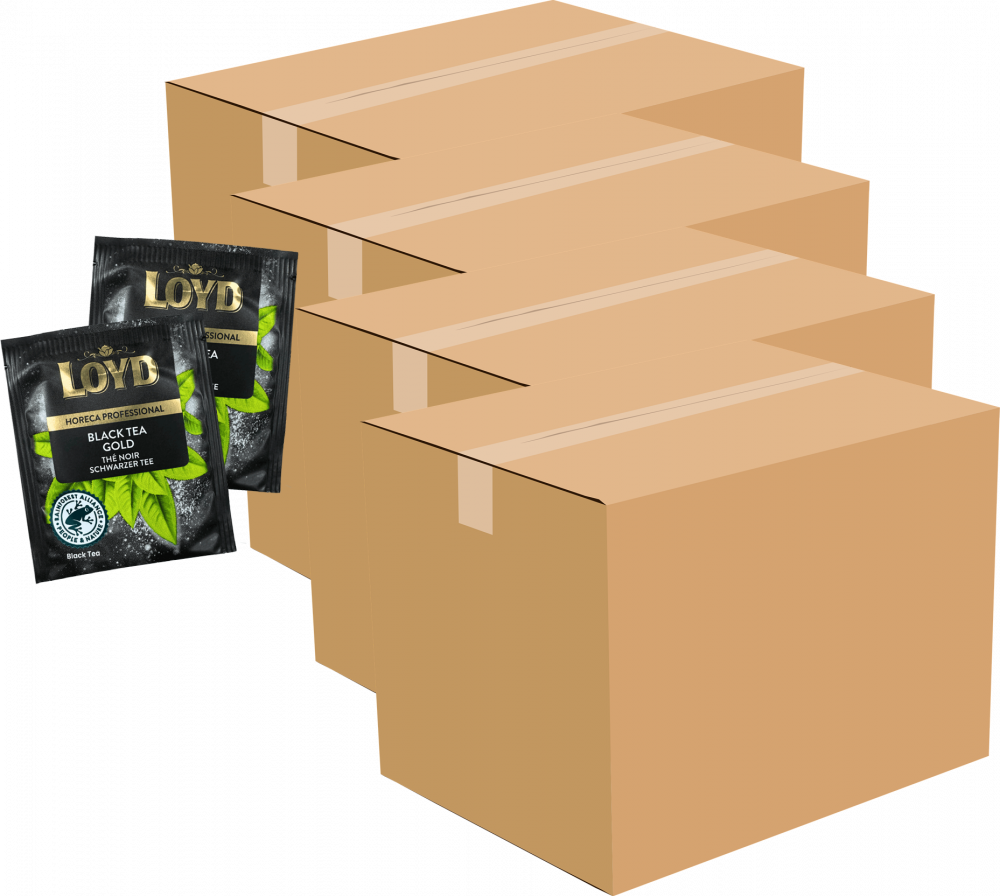 4x Herbata czarna w kopertach Loyd Gold Tea, 500 sztuk x 2g